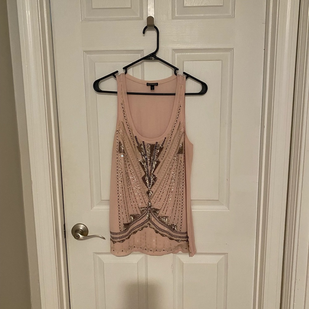 Express dressy pink tank top, size small